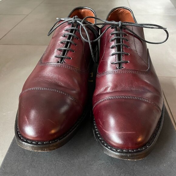 Allen Edmonds Park Avenue Cap-Toe Oxfords Lace Up Leather Shoes Merlot Size 9 D main image 7